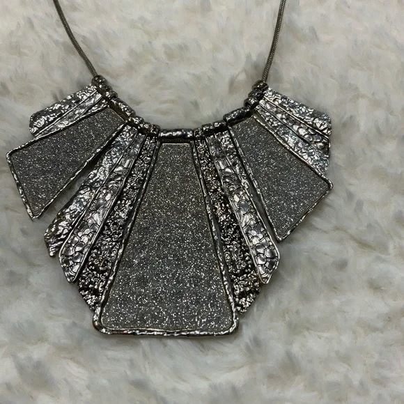 Elegant Silver Statement Necklace - Picture 3 of 6